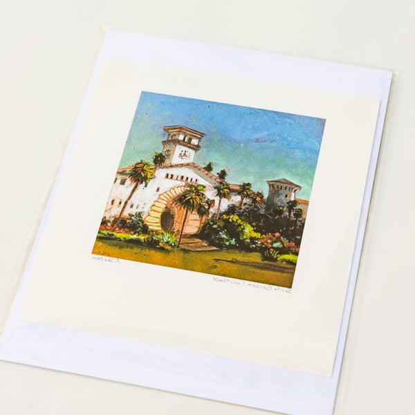 Santa Barbara Courthouse Print by Karin Shelton